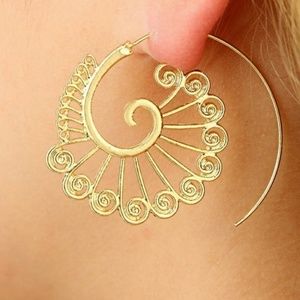 Spiral Dangle Earring Gold Silver